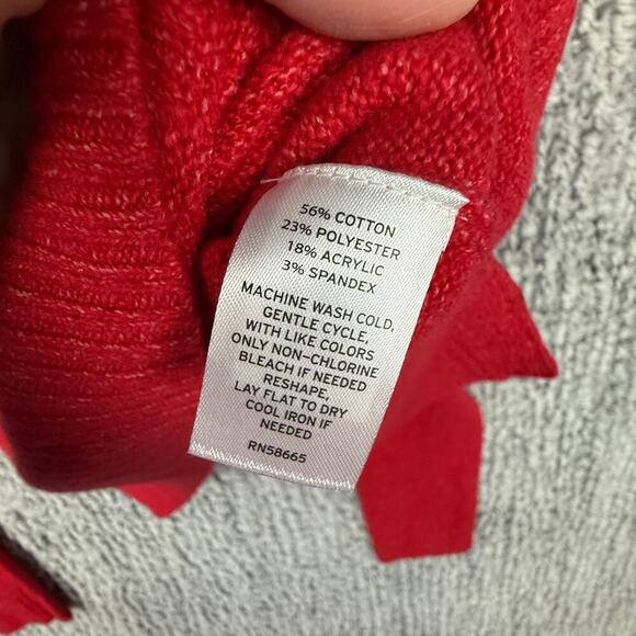 Abound Cropped Sweater Red Women's Size XX Small Soft Boxy Oversized Cozy - Picture 5 of 10